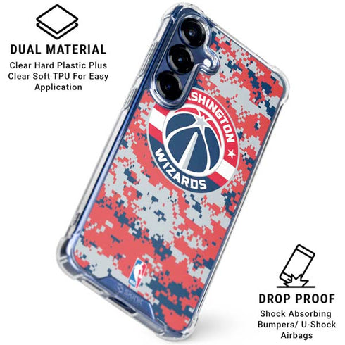 NBA Washington Wizards Camo Digi Galaxy S25 Clear Case